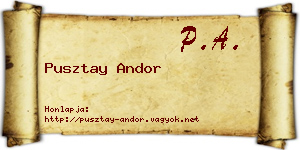 Pusztay Andor névjegykártya